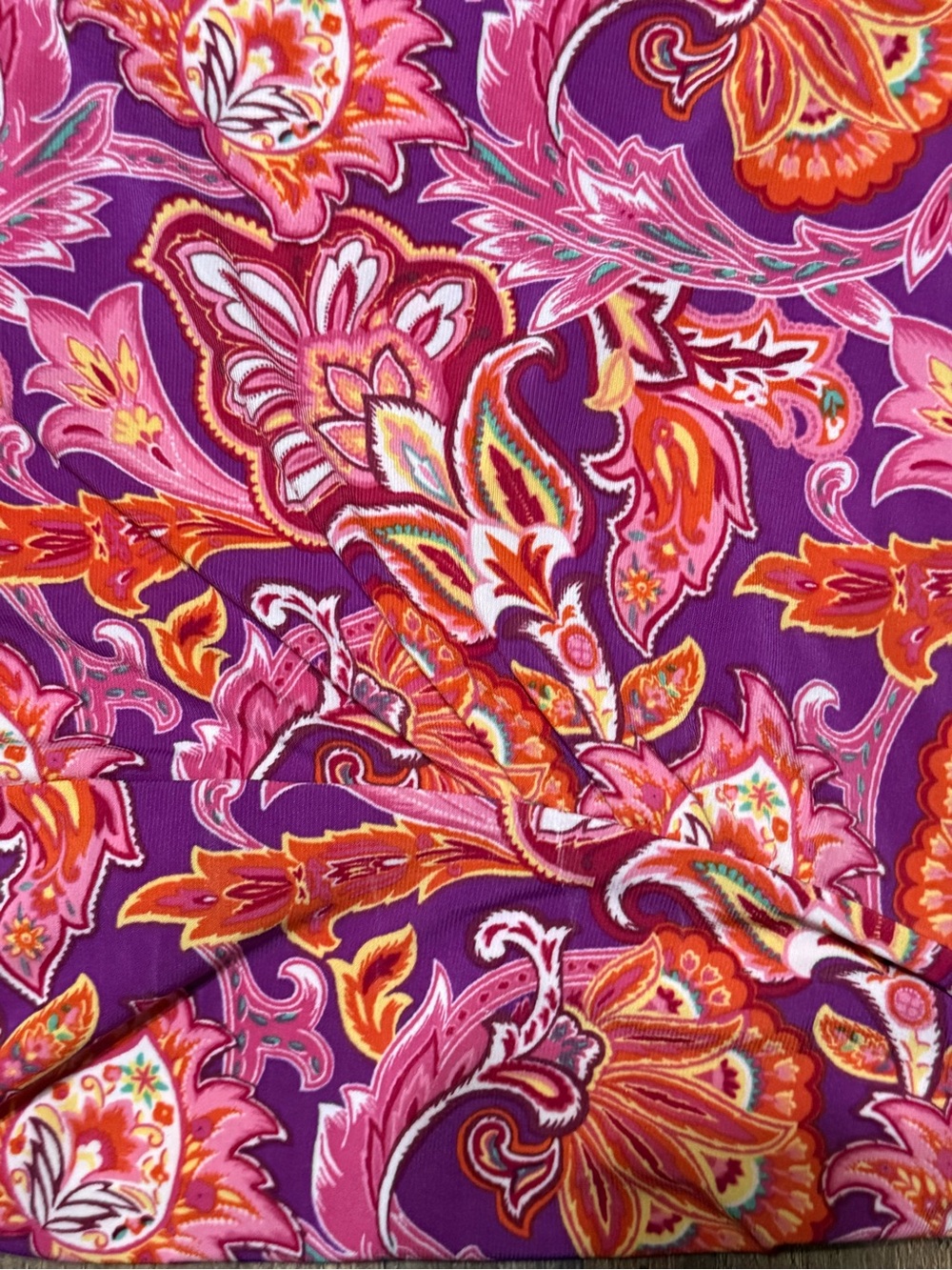 Chaps Paisley Sleeveless Faux Wrap Top Purple Pink Orange Floral •Size L• - Picture 8 of 10